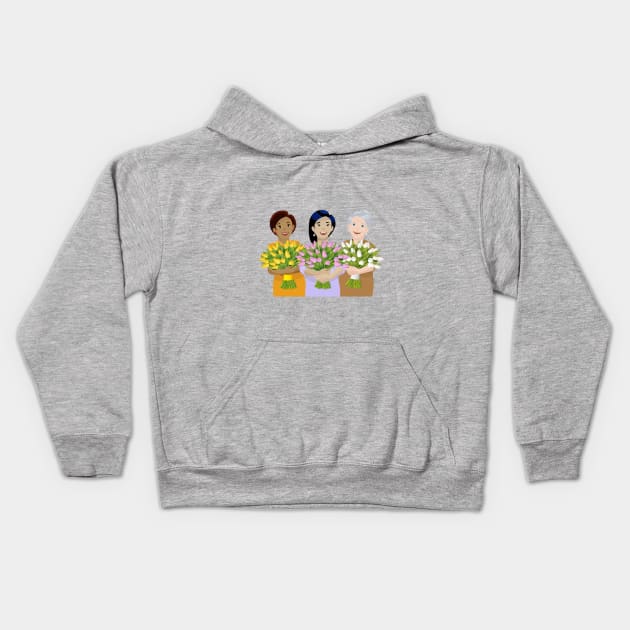 Tres Generaciones Kids Hoodie by LegnaArt